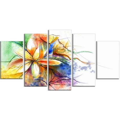 Design Art Multi Couleur Fleur Fusion Art Sur Toile