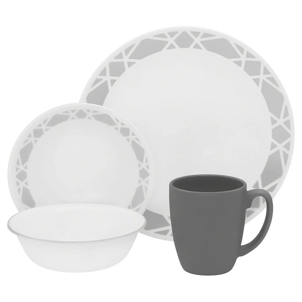 Ensemble de service de table de 16 pièces de CorelleMD Assiettes, bols et tasses