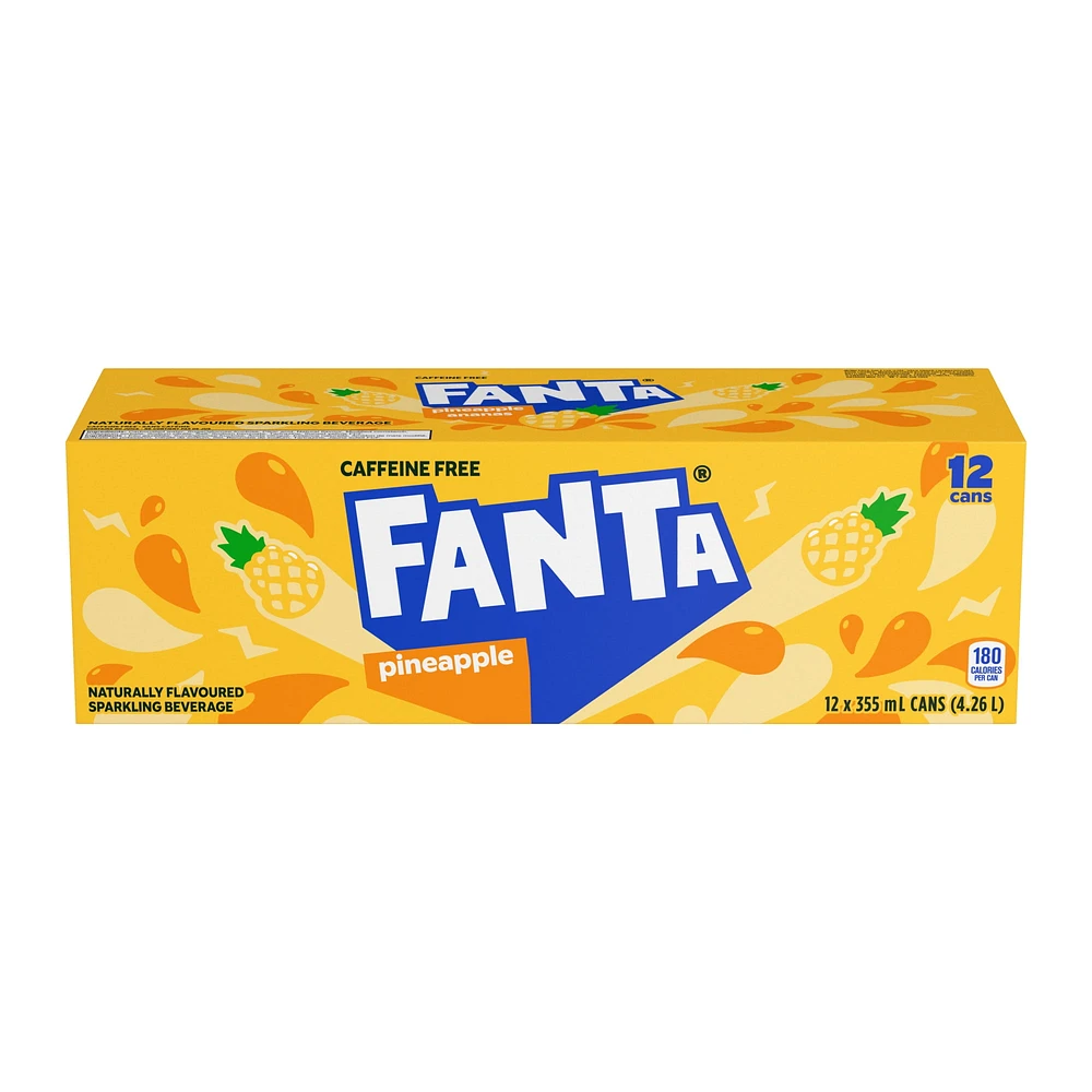 Fanta Pineapple Fridgepack Cans, 355 mL, 12 Pack, 12 x 355 mL