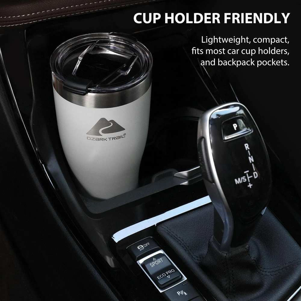 Ozark Trail Stainless Steel Vacuum Tumblers, 20oz, Grey, Camping drinkware