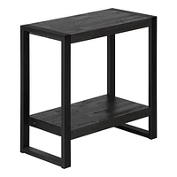 Monarch Specialties  Table D'appoint, Coté, Bout, Table De Nuit, Lampe, Salon, Chambre À Coucher, Stratifié Noir, Métal Noir, Industriel