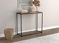 Safdie & Co. Console Table 31L Brown Reclaimed Wood Black Metal