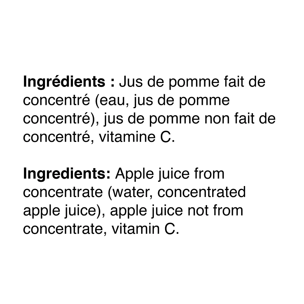 Jus de pomme 100 % pur avec calcium et vitamine D Rougemont 2L