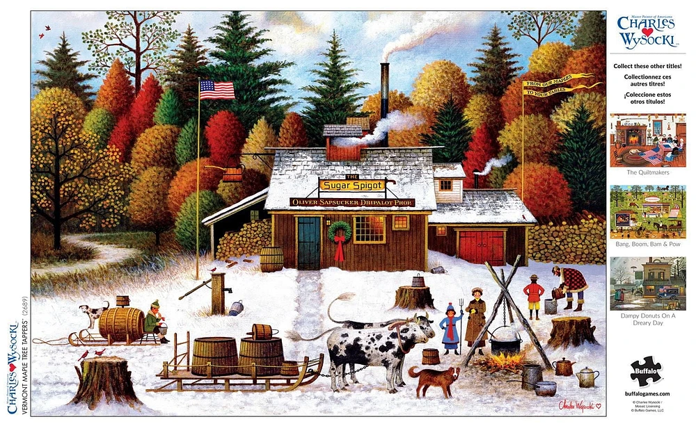 Buffalo Games - Charles Wysocki - Vermont Maple Tree Tappers - 300 Piece Jigsaw Puzzle