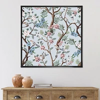 Designart Chinoiserie Aux Oiseaux Et Pivoines X ART MURAL À CADRE FLOTTÉ