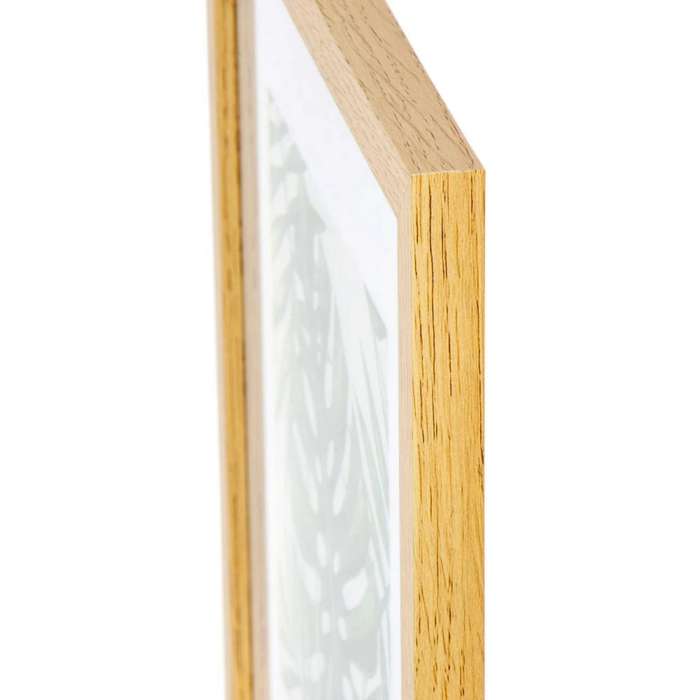 Truu Design Ensemble de magnifiques cadres d’exposition muraux décoratifs en bois - imprimé feuille boho