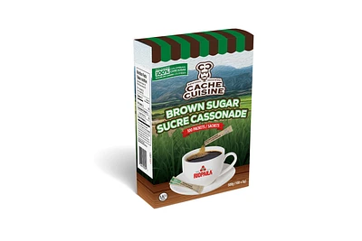 Cassonade Sucre de canne roux de Colombie emballé individuellement en sachets de 5g. Chaque carton contient 100 x 5g