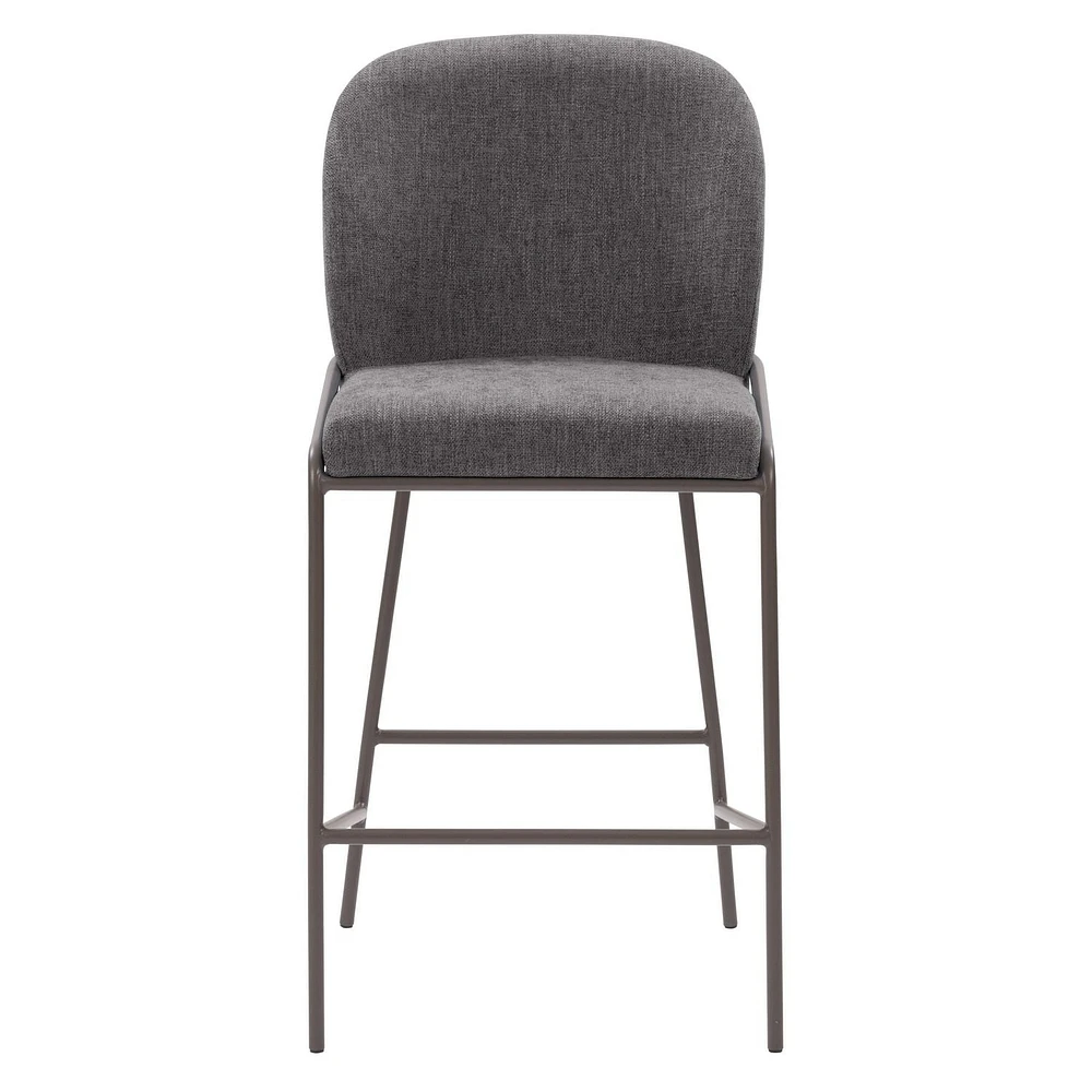 CorLiving Blakeley Tabouret de bar moderne rembourré à hauteur de comptoir avec pieds en métal – Vendu à l'unité – Tabourets de bar de cuisine confortables, tabourets de comptoir de bar et chaises à h