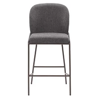 CorLiving Blakeley Tabouret de bar moderne rembourré à hauteur de comptoir avec pieds en métal – Vendu à l'unité – Tabourets de bar de cuisine confortables, tabourets de comptoir de bar et chaises à h
