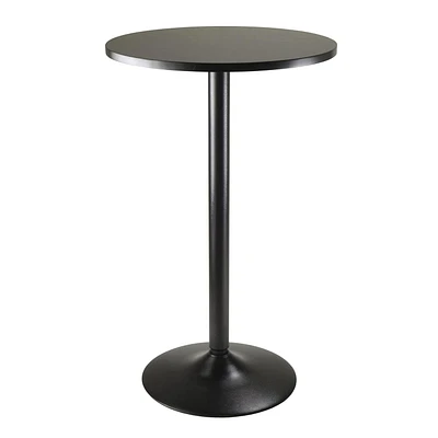 20123 Winsome Obsidian Table de pub ronde au fini noir
