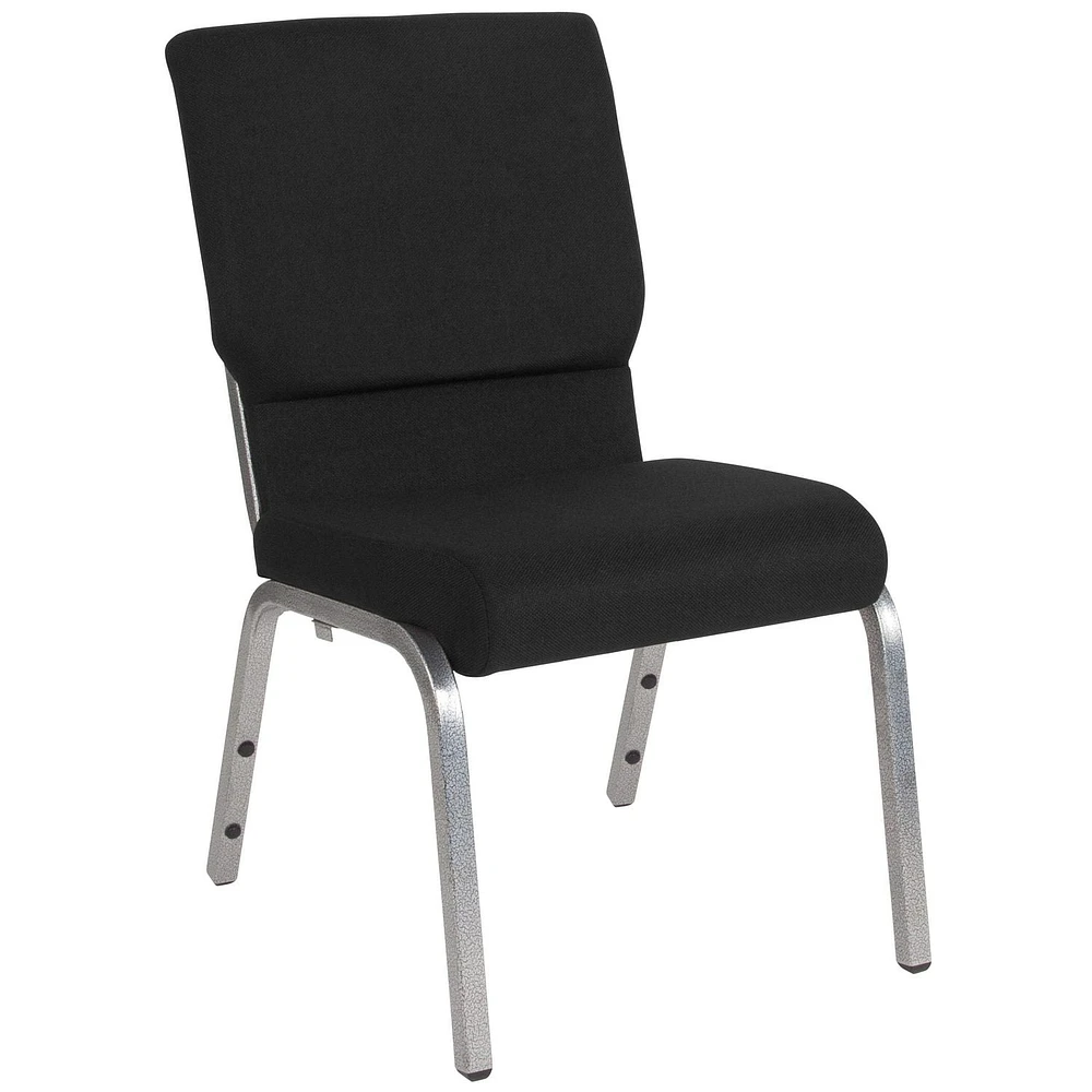 Flash Furniture Hercules Series 21''W Stacking Church Chair in Black Fabric