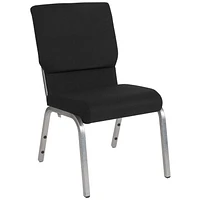 Flash Furniture Hercules Series 21''W Stacking Church Chair in Black Fabric