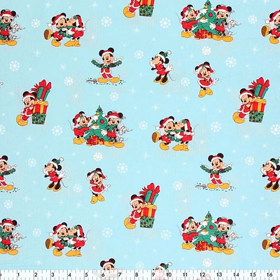 Fabric Creations Tissu de coton au mètre Collection Mickey  Mickey et Minnie à Noël 114 cm (45")