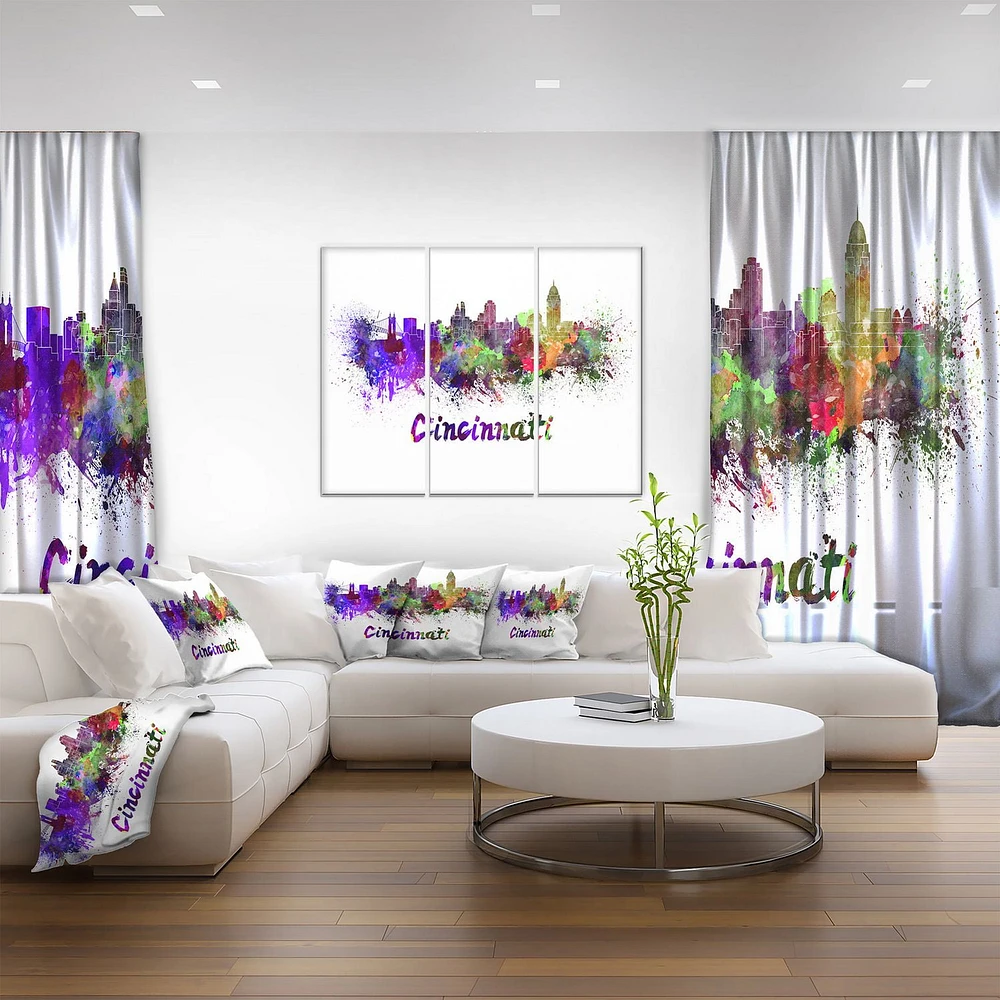 Design Art La Ligne D'Horizon De Cincinnati Art Sur Toile