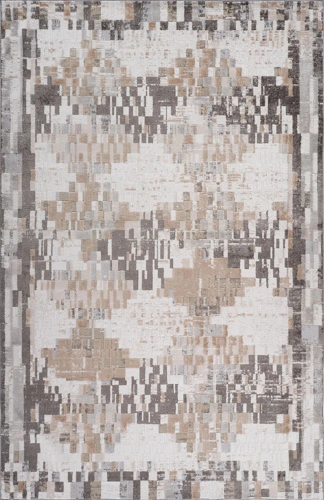 Rug Branch Cadence Abstract Indoor Area Rug, Cream Brown, Modern - Living Room, Bedroom, Dining Room, and Kitchen<br>