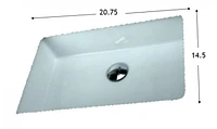 American Imaginations 20,75 pouces. W 14,5 pouces. D Évier sous plan de salle de bain rectangulaire certifié CSA en couleur blancheAI-34616
