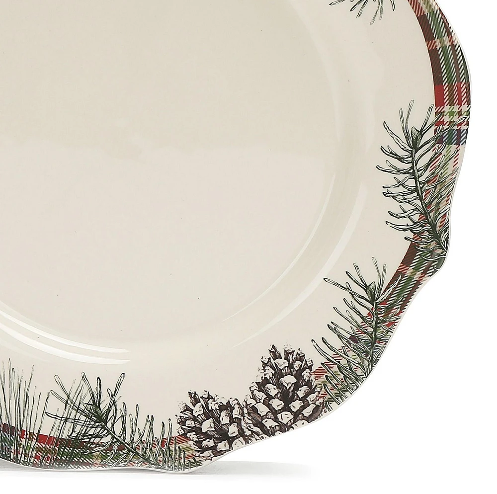 Assiette Holiday time à motif de ruban d'aiguilles