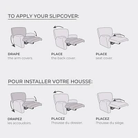 Housse extensible Pixel Soft pour fauteuil inclinable, avec 20 % de tissu recyclé durable et facile a appliquer