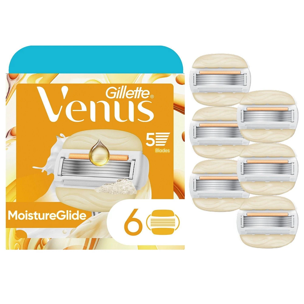 Lames de rasoir Venus HydraGlisse pour femmes, avec barres de gel à raser intégrées, 6cartouches de rechange 6CT
