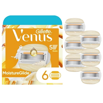 Lames de rasoir Venus HydraGlisse pour femmes, avec barres de gel à raser intégrées, 6cartouches de rechange 6CT