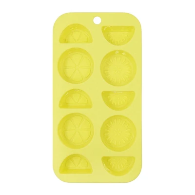 Mainstays 10-Cavity Citrus-Shaped Silicone Ice Cube Tray, 8 x 4 inches, 1 piece, ICE CUBE CITRUS TRAY