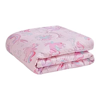 Ensemble de lit Licorne Rose de Mainstays Kids 1 place: 6 morceaux & Double: 8 morceaux