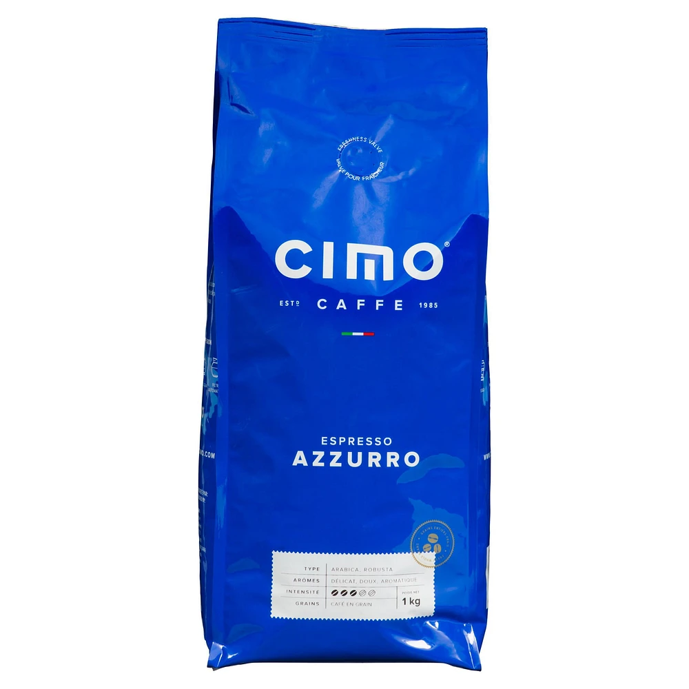 Cafe Cimo Espresso Azzurro 1kg Medium Roast, Espresso Coffee Beans