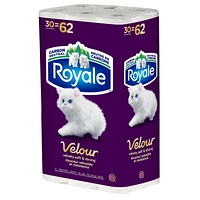 Royale Velour papier hygiénique, 30 équivalant à 62 rouleaux 2-ép., 147 feuilles /roul