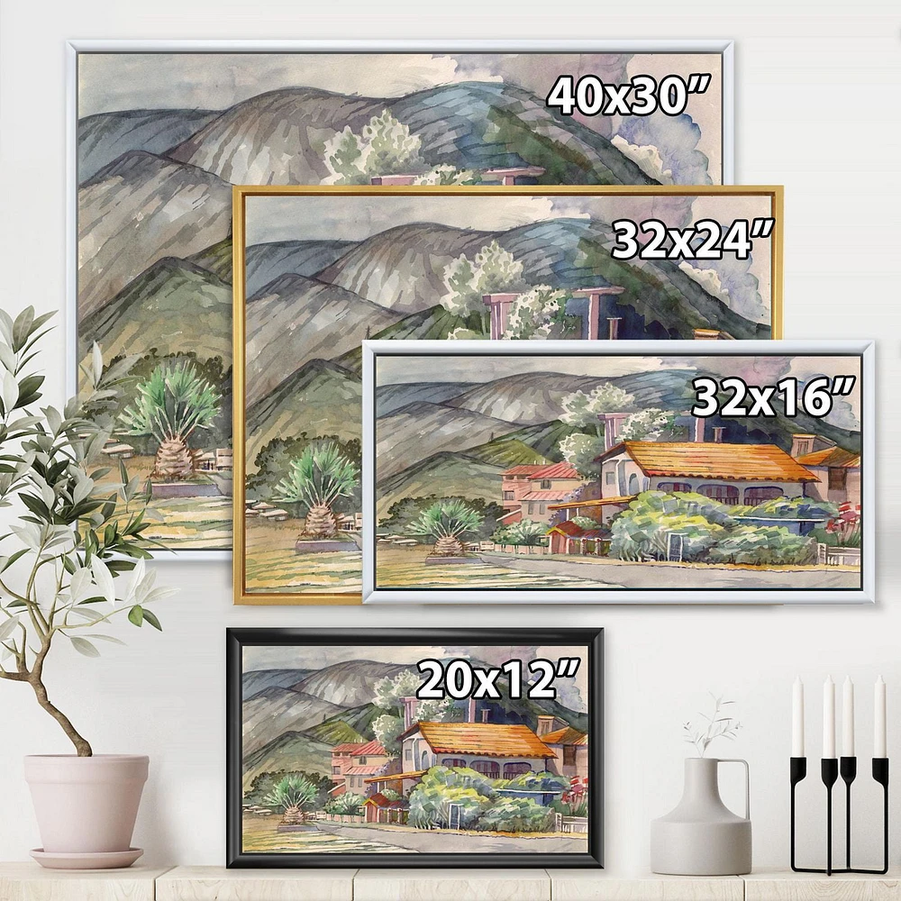 Designart Greek Landscape Off The Coast Of The Aegean Sea  FLOAT FRAME WALL ART