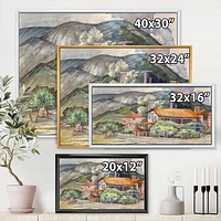 Designart Greek Landscape Off The Coast Of The Aegean Sea  FLOAT FRAME WALL ART