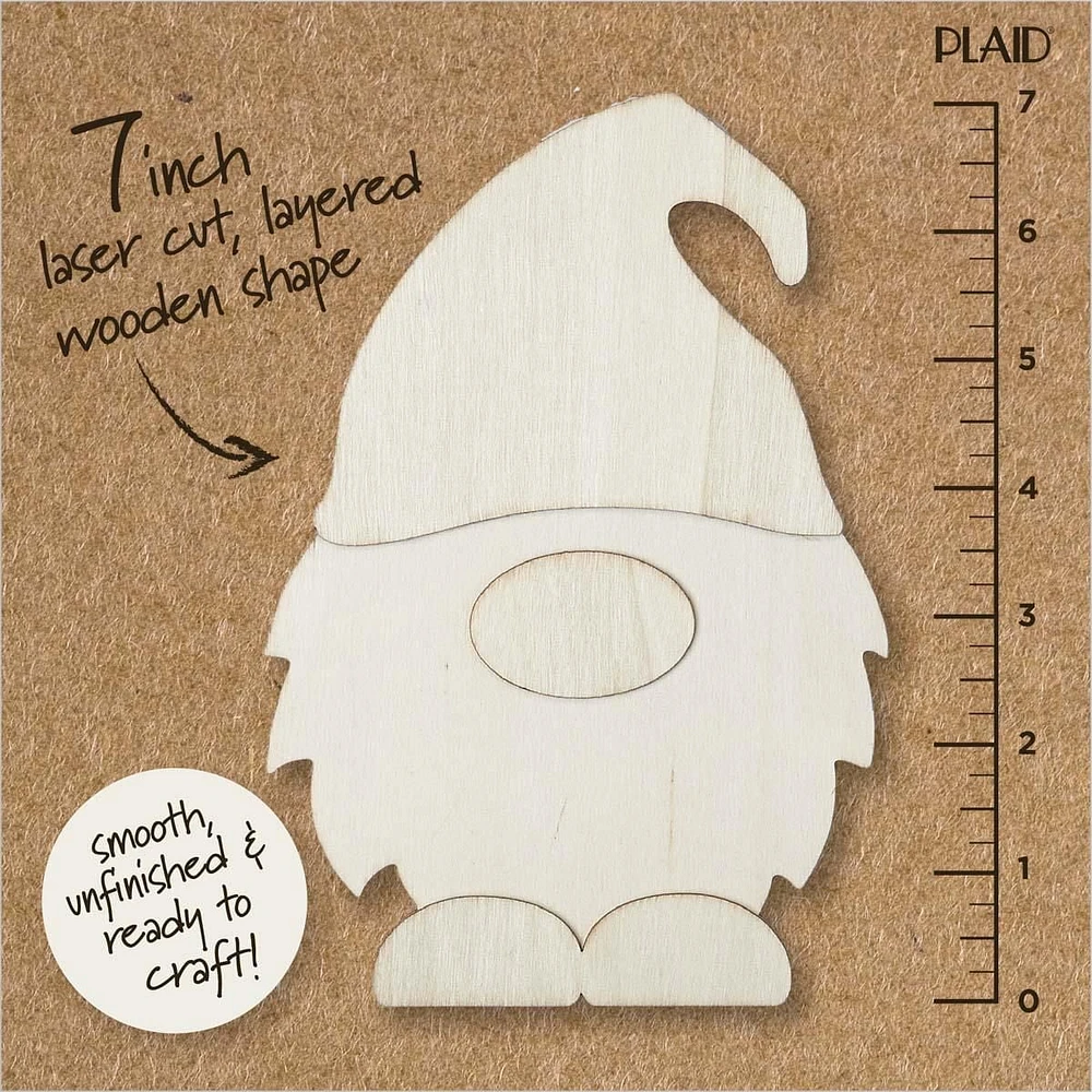 Plaid Wood Surfaces Gnome Layered Shape, Plaid Gnome Layered Shape