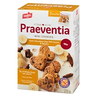 Praeventia Brisures de Chocolat Noir 70% Cacao et Bananes Mini Biscuits 210g/7 sachets