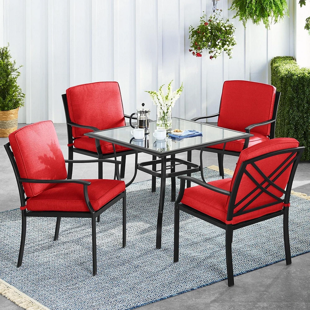 Ensemble table et chaises Montclair Mainstays Plateau en verre trempé