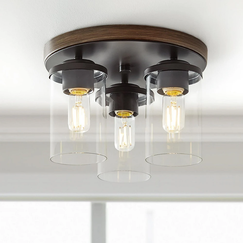 FLUSH MOUNT LIGHT LUMIÈRE ENCASTRÉE 12" Farmhouse 3-Light FLUSH MOUNT LIGHT LUMIÈRE