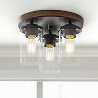 FLUSH MOUNT LIGHT LUMIÈRE ENCASTRÉE 12" Farmhouse 3-Light FLUSH MOUNT LIGHT LUMIÈRE