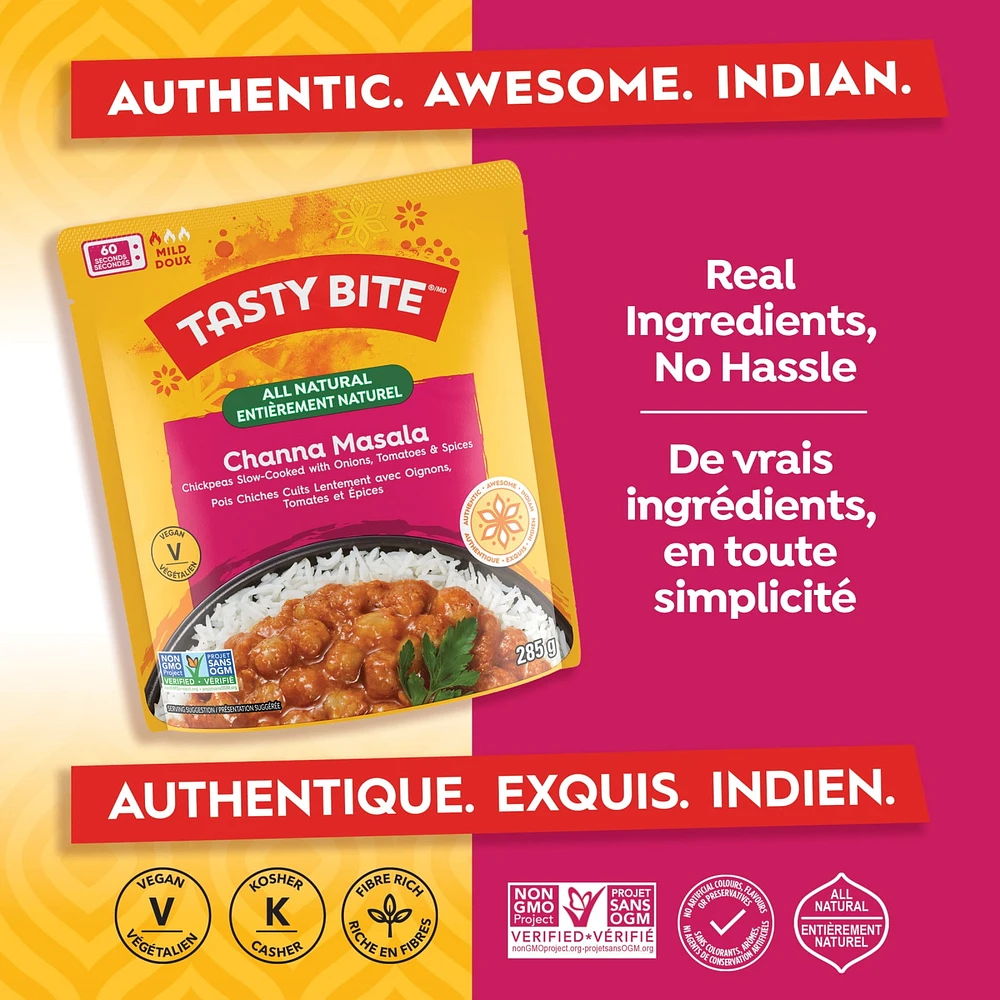 TASTY BITE CHANNA, TASTY BITE Channa Masala All Natural Indian Entrée, 285G