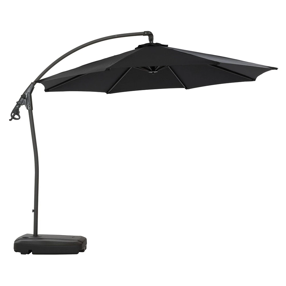 Parasol de terrasse en porte-à-faux CorLiving Endure de 9,5 pieds avec base à roulettes remplissable et cadre en aluminium et acier