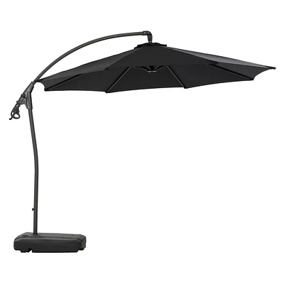 Parasol de terrasse en porte-à-faux CorLiving Endure de 9,5 pieds avec base à roulettes remplissable et cadre en aluminium et acier