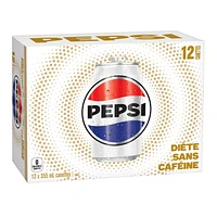 Pepsi Diet Caffeine Free Cola 12 x 355 mL, Cans, 12x355mL