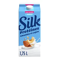 Silk Protein Almond & Cashew Milk Alternative, Vanilla Unsweetened, Dairy Free, 1.75 L
