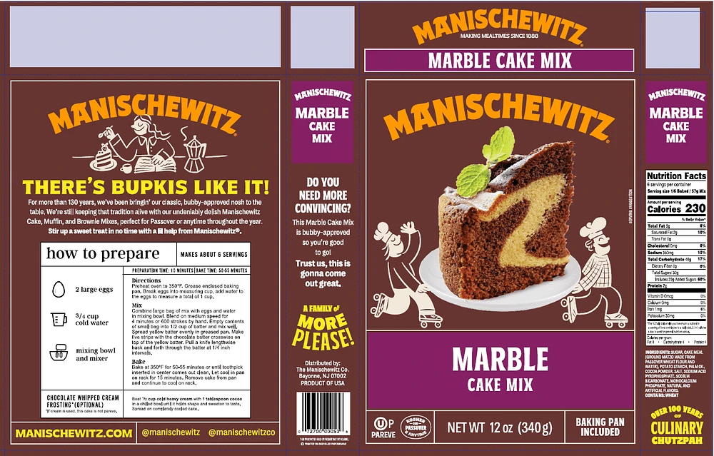 Manischewitz Cake Mix Marble KFP340g