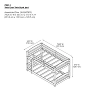 DHP Sierra Transitional Twin Bunk Beds for Kids