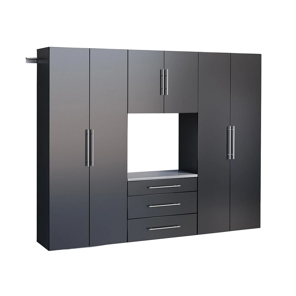 Prepac HangUps 90" Storage Cabinet Set G - 4 pc - Black