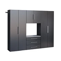 Prepac HangUps 90" Storage Cabinet Set G - 4 pc - Black