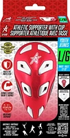 Future Stars Athletic Supporter with Jock Cup and Support Strap - Youth - Large Size - Anti-microbial, machine washable, pro-style protective gear, FS Jock and Strap - Youth Large - 27"-29" Waist