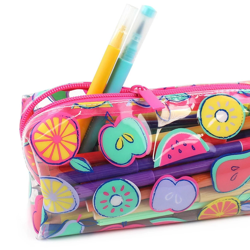 Pen + Gear Clear Fashion Pencil Pouch with Mixed Fruit Print