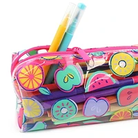 Pen + Gear Clear Fashion Pencil Pouch with Mixed Fruit Print