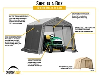 Shed-in-a-Box 10 pi (larg.) x 10 pi (prof.) x 10 pi (haut.) - Abri pointu - gris