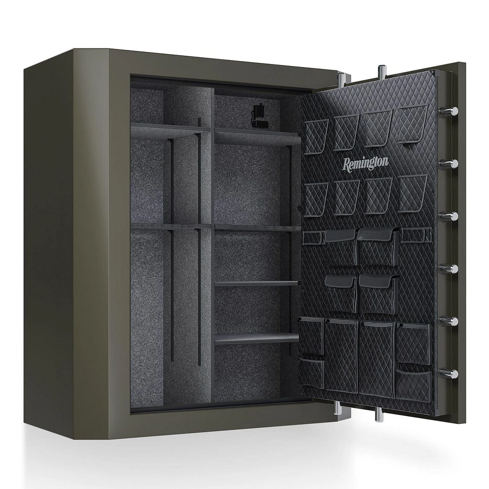 Remington BIG GREEN Coffre-fort pour armes à feu 65 po de haut, grand coffre-fort de sécurité avec serrure électronique et protection ignifuge et étanche (capacité de 84 armes à feu) - SAR6584-BG-CA