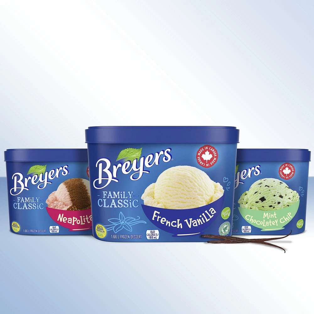 Breyers Family Classic French Vanilla Frozen Dessert, 1.66 L Frozen Dessert